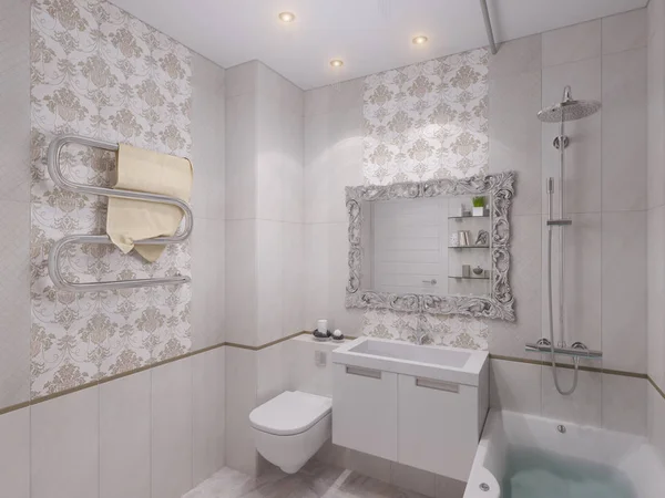 3D illustratie van een design badkamer — Stockfoto