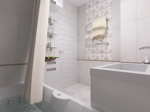 Ilustracja 3D, projekt łazienki — Zdjęcie stockowe