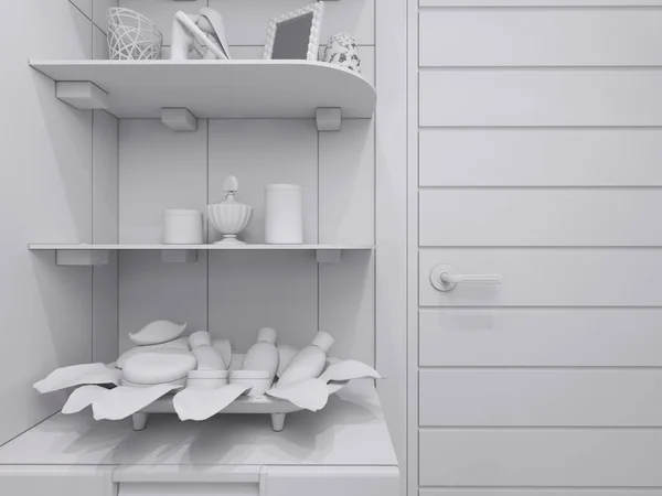 3D иллюстрация дизайна ванной комнаты — стоковое фото