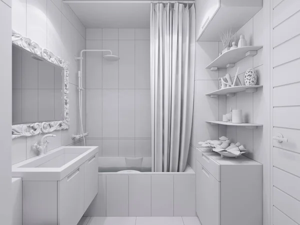 デザインのバスルームの 3 d イラストレーション — ストック写真