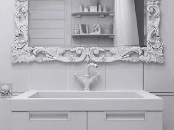 3D illustratie van een design badkamer — Stockfoto