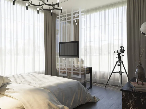 3d illustrazione di camera da letto interior design — Foto Stock