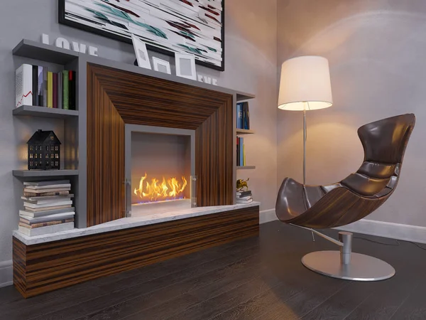 3d renderizado de la sala de estar de diseño interior . —  Fotos de Stock