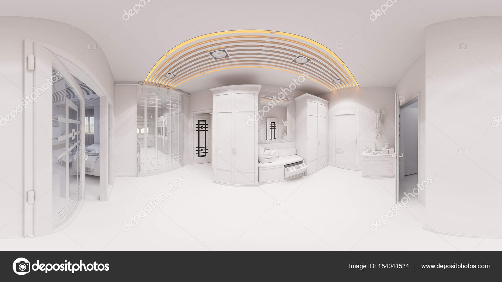 3d Render Halle Interior Design Im Klassischen Stil