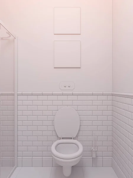 Ilustração 3d de um banheiro de design de interiores — Fotografia de Stock