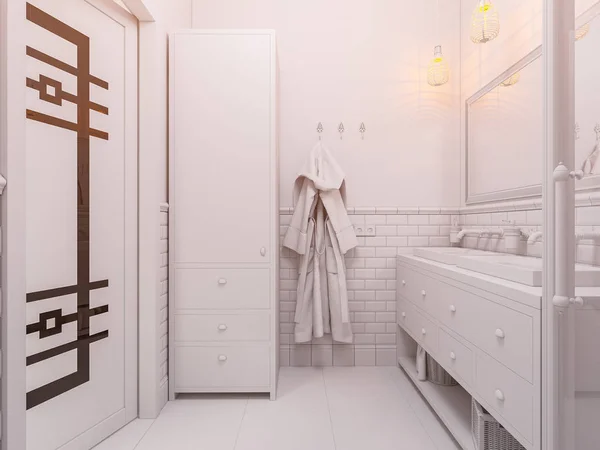 インテリア デザインのバスルームの 3 d イラストレーション — ストック写真