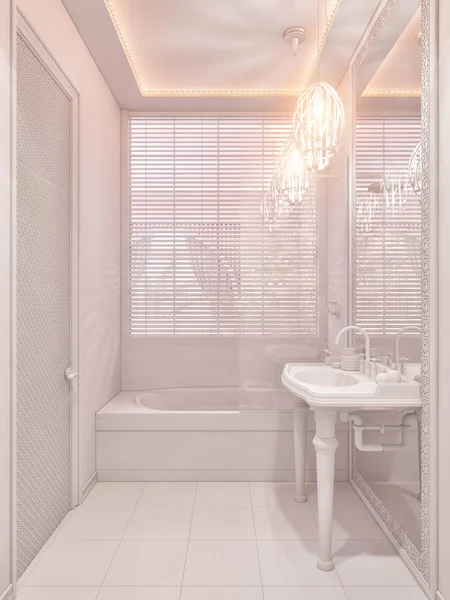3d renderizar baño diseño de interiores de estilo islámico — Foto de Stock