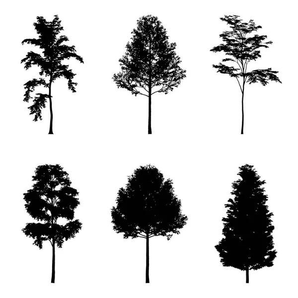 Vector illustration of tree silhouettes — Stock Vector