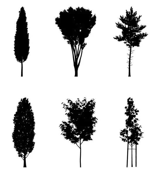 Δέντρο σιλουέτες vector εικονογράφηση — Διανυσματικό Αρχείο