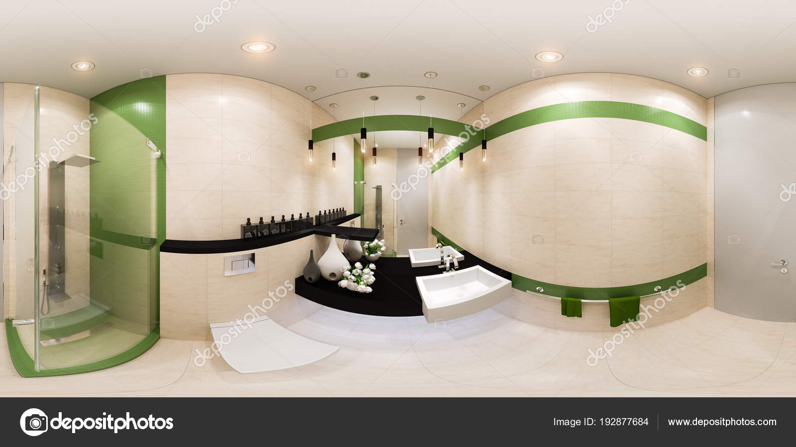 Diseno De Bano Moderno Verde - Diseño De Casa