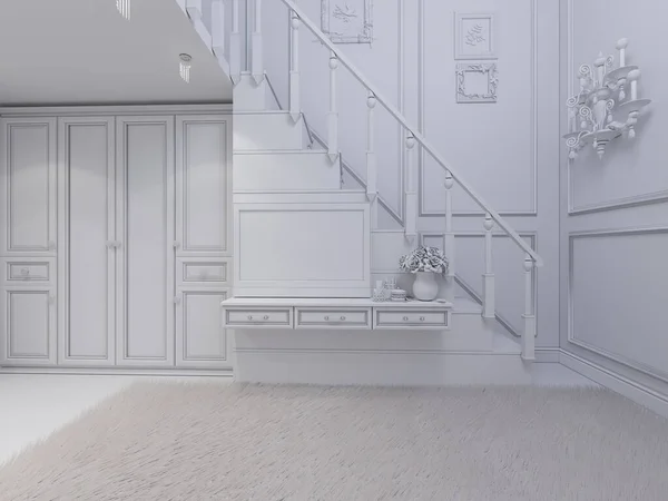 3d renderizado de diseño de interiores de un dormitorio de las niñas en una casa privada — Foto de Stock