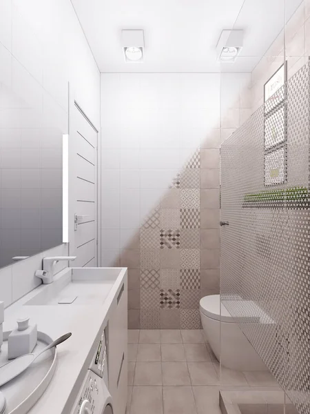 Representación 3D de un cuarto de baño en un estilo moderno . — Foto de Stock