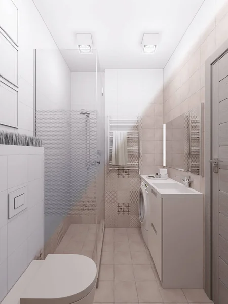 在现代风格的浴室的 3d 渲染. — 图库照片
