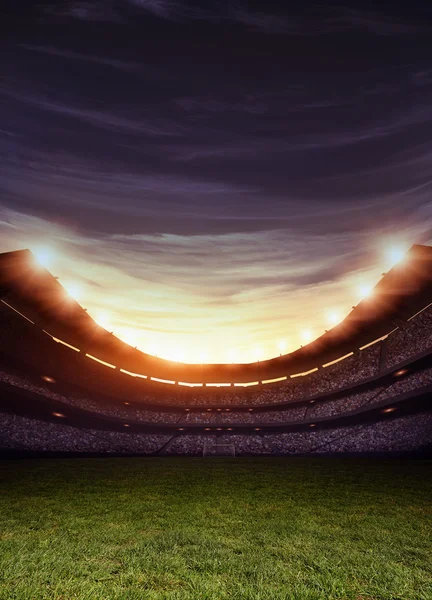 Stadium osvětlení 3d vykreslování — Stock fotografie