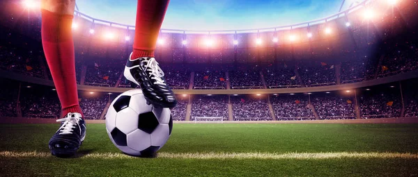 Football player with ball