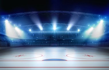 Ice hockey stadium 3d rendering clipart