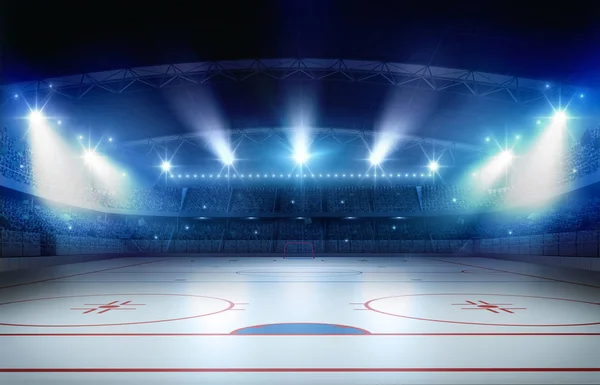 Ice hockey stadium 3d rendering — Stock Photo, Image