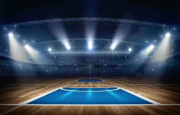 Arena de basquete, renderização 3d — Fotografia de Stock