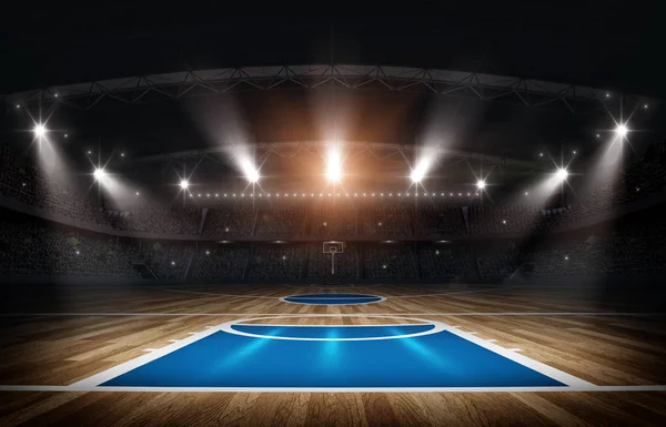 Basketbal arena, 3D-rendering — Stockfoto
