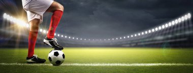 Futbolcu Stadyumu, hayali Futbol Stadyumu modellenmiş ve render.                               