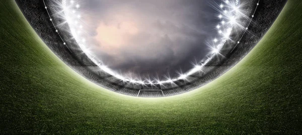 Stadion Wird Das Imaginäre Fußballstadion Modelliert Und — Stockfoto