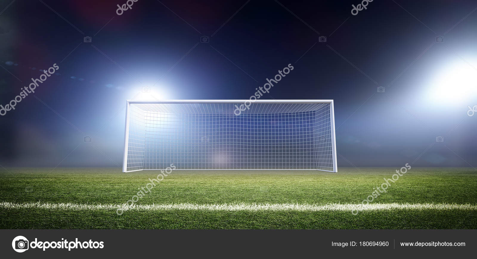 Goal Post Imaginary Soccer Stadium Modelled Rendered Stock Photo by