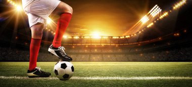 Futbolcu Stadyumu'nda, hayali Futbol Stadyumu modellenmiş ve render. 