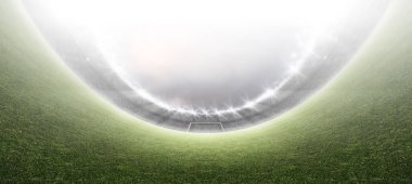Stadyum, hayali Futbol Stadyumu modellenmiş ve render.      