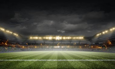 Stadyum, hayali Futbol Stadyumu modellenmiş ve render.