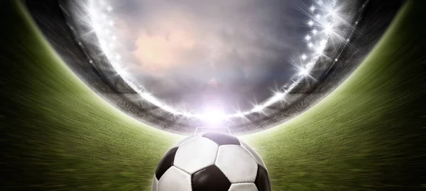 Stadyum Futbol Topu Hayali Stadyumu Futbol Topu Modellenmiş Render — Stok fotoğraf