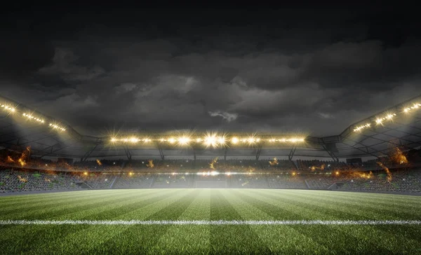 Estádio Estádio Futebol Imaginário Modelado Renderizado — Fotografia de Stock