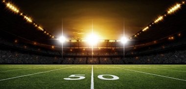 Amerikan Futbol Stadyumu, hayali Futbol Stadyumu modellenmiş ve render.