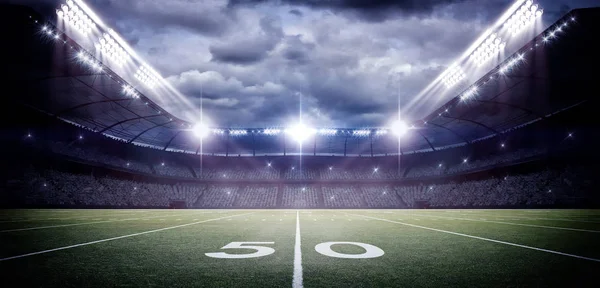 American Football Stadium Stadionu Urojona Jest Modelowane Renderowane — Zdjęcie stockowe
