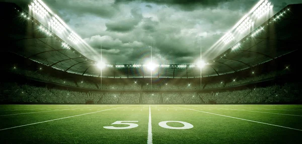 American Football Stadium Imaginary Soccer Stadium Modelled Rendered — Stock Photo, Image