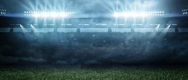 Stadyum, hayali Futbol Stadyumu modellenmiş ve render.