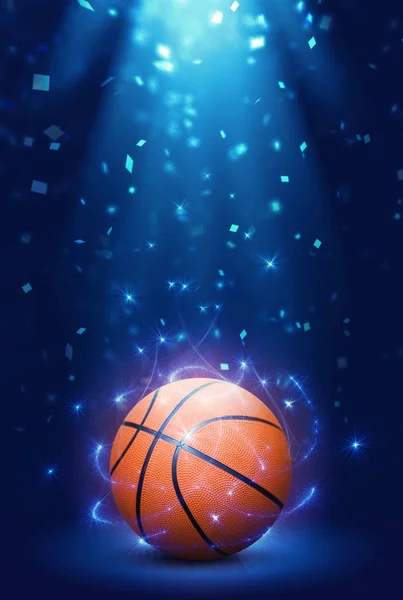 Basketbal Imaginární Basketbal Modelována Vykreslení — Stock fotografie