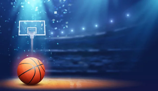 Basketbal Arena Denkbeeldige Basketbal Arena Bal Worden Gemodelleerd Gesmolten — Stockfoto