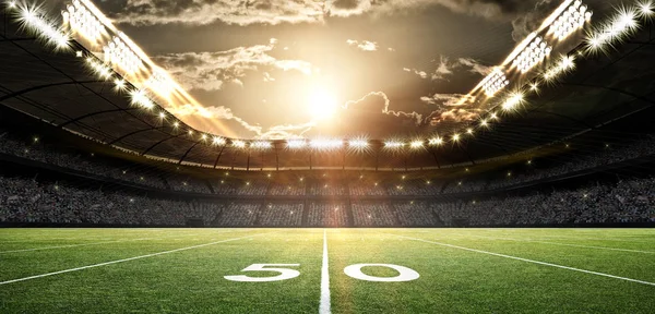 American Football Stadium Stadionu Urojona Jest Modelowane Renderowane — Zdjęcie stockowe