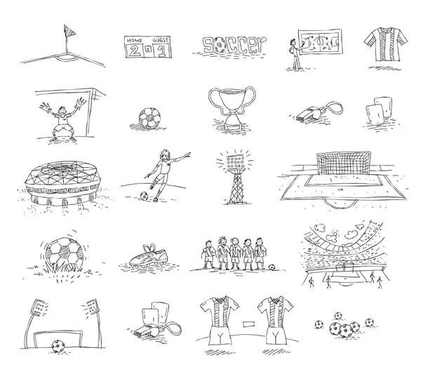 Futbol Doodle Çizimi — Stok fotoğraf