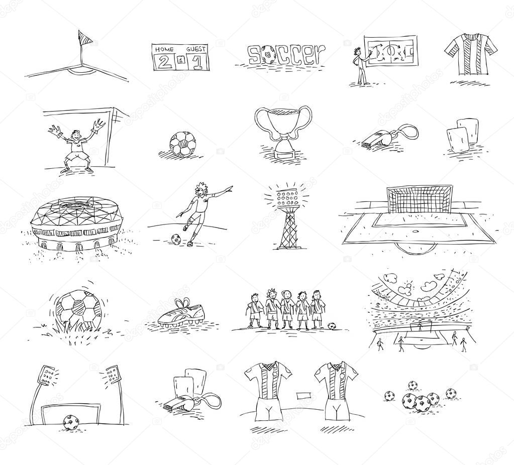 illustration of soccer doodle