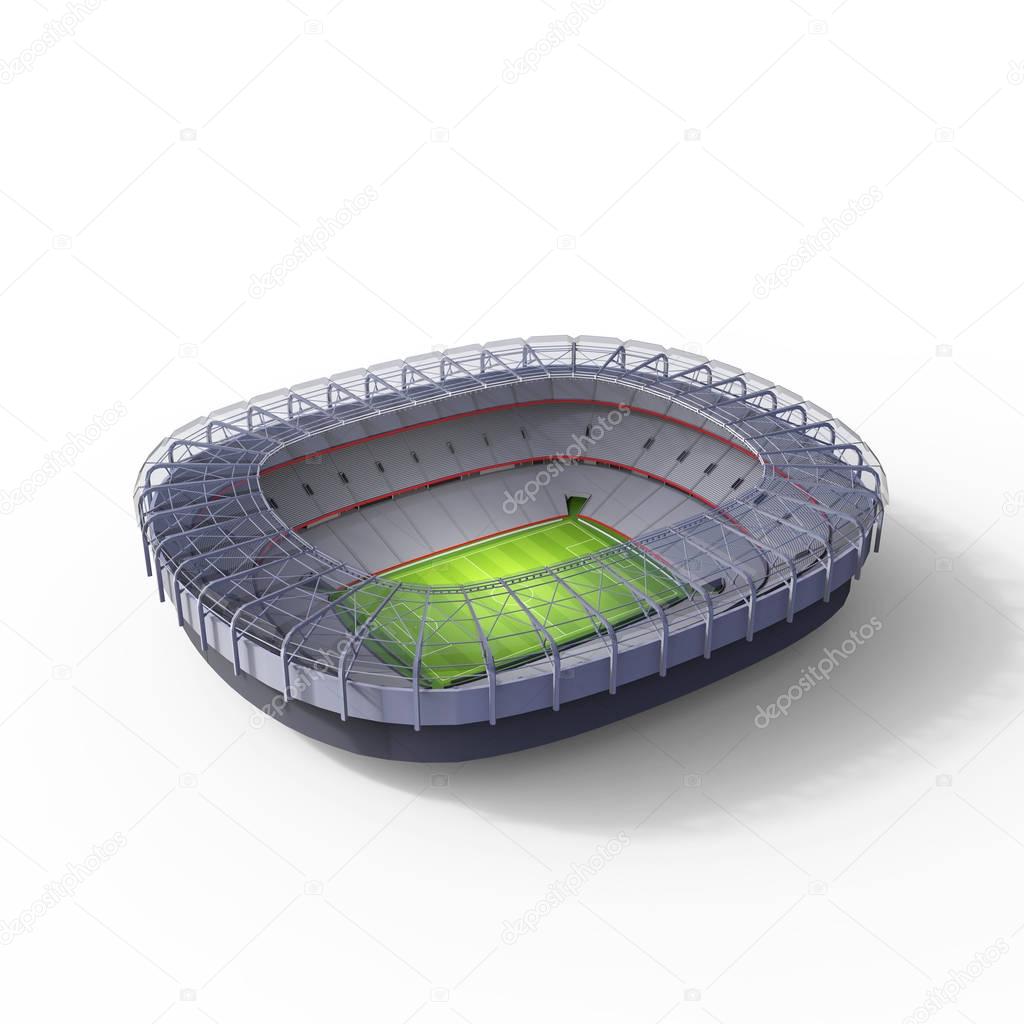 The stadium, the imaginary stadium is modelled and rendered.