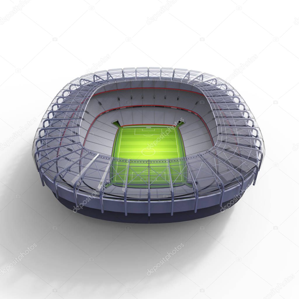 The stadium, the imaginary stadium is modelled and rendered.