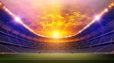 Stadyum, hayali stadyum modellenmiş ve render.