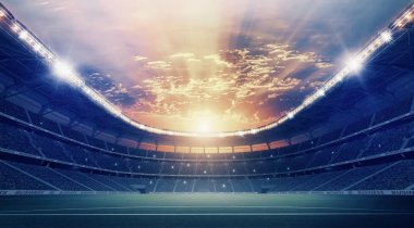 Stadyum, hayali stadyum modellenmiş ve render.