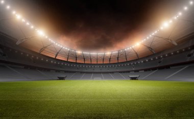 Stadyum, hayali stadyum modellenmiş ve render.