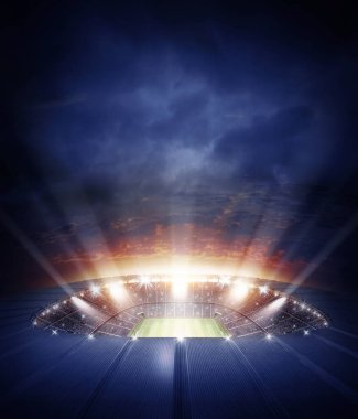 Stadyum, hayali Futbol Stadyumu modellenmiş ve render.