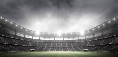 Stadyum, hayali Futbol Stadyumu modellenmiş ve render.