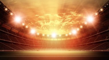 Stadyum, hayali Futbol Stadyumu modellenmiş ve render.