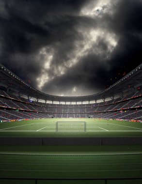 Stadyum, hayali Futbol Stadyumu modellenmiş ve render.