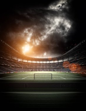 Stadyum, hayali Futbol Stadyumu modellenmiş ve render.